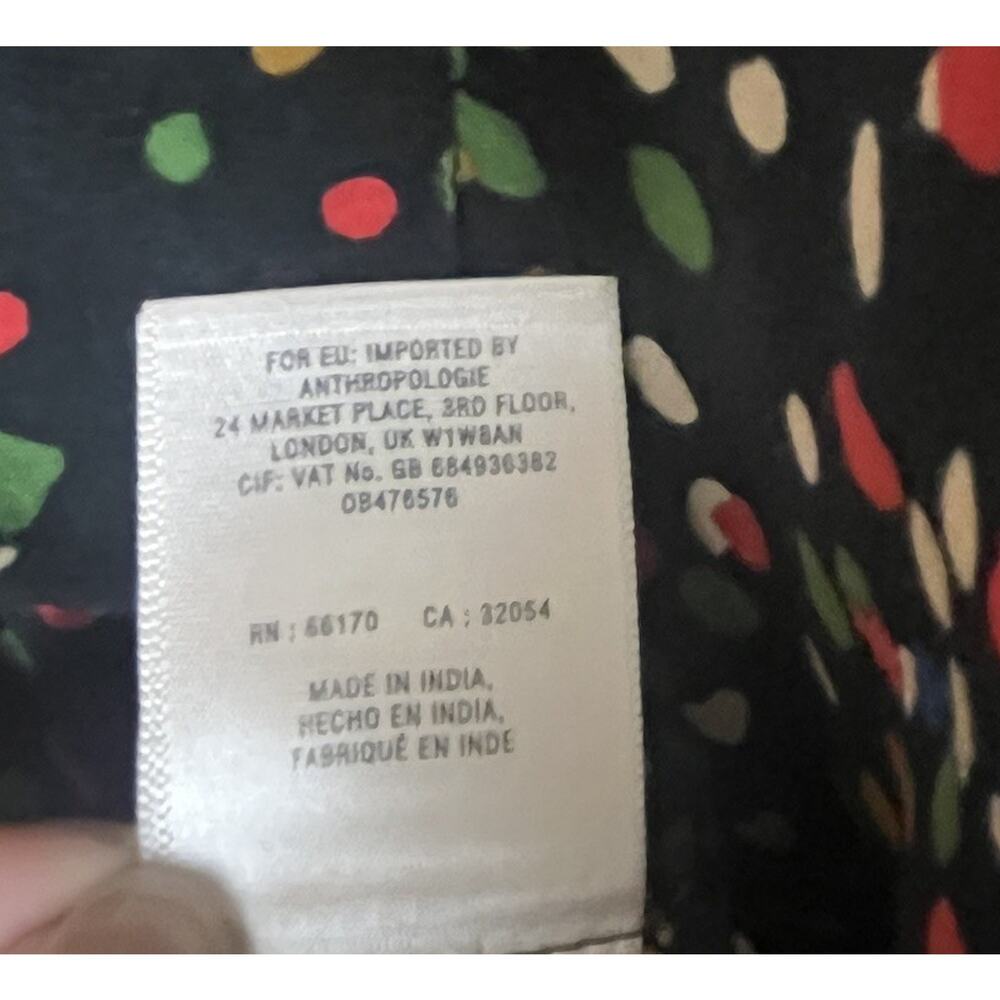 MAEVE Anthropologie Confetti Print Button Front Shirt Size 4 Black Multicolor - Picture 10 of 10